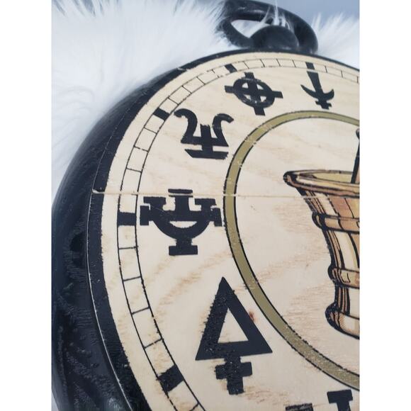 Vintage 1960s‎ KLEIN Pharmacy RX Alchemy Symbols Brass Clock With Dome Glass - Picture 4 of 7